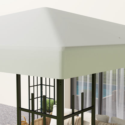 Replacement Canopy for 3 x 3 m Pavilion, Waterproof Pavilion Cover, Replacement for Garden Pavilion, Oxford Fabric Replacement Parts, 370 g/m², Light Grey