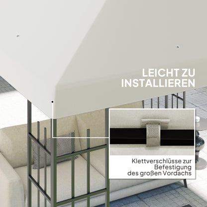 Replacement Canopy for 3 x 3 m Pavilion, Waterproof Pavilion Cover, Replacement for Garden Pavilion, Oxford Fabric Replacement Parts, 370 g/m², Light Grey