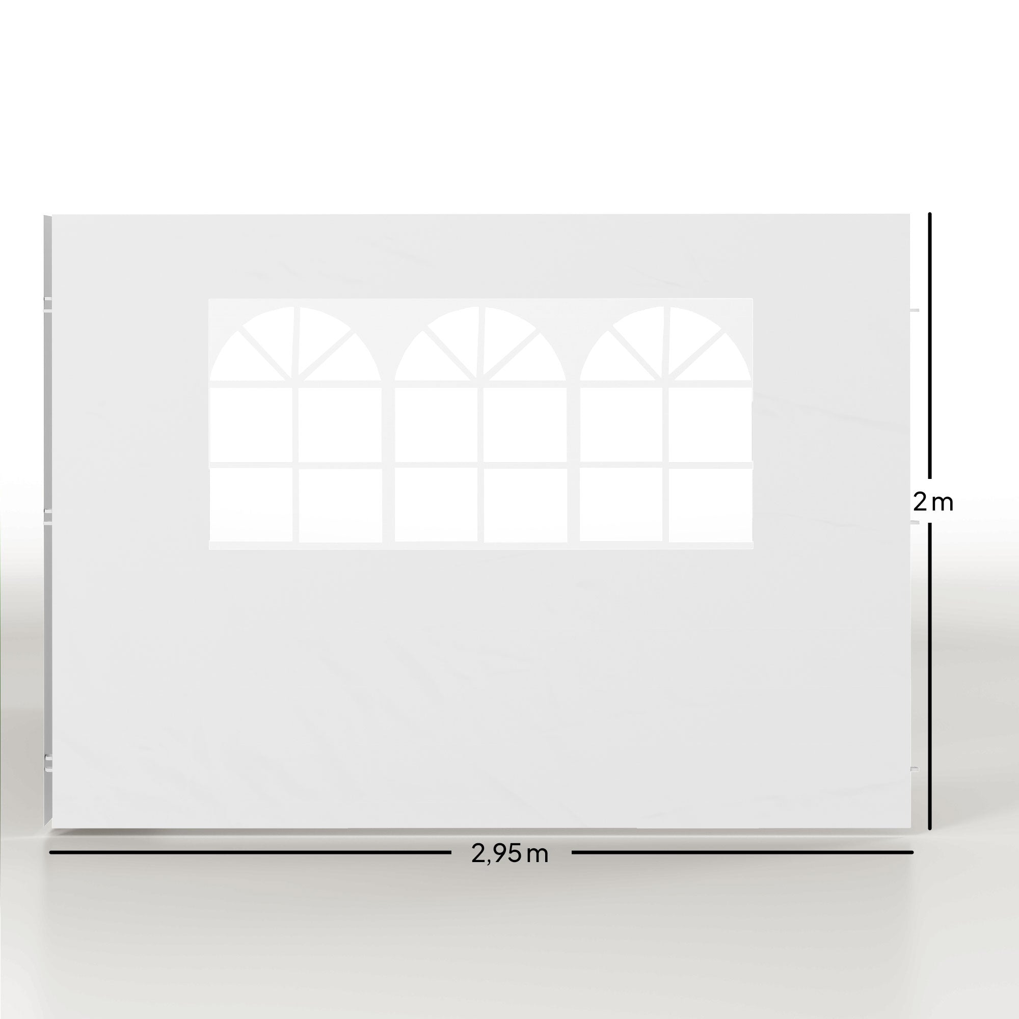 2 Side Walls for 2.95x2m Gazebo Canopy Oxford Fabric Sunshade Side Panels with Window Fit for 3x3 3x6 White