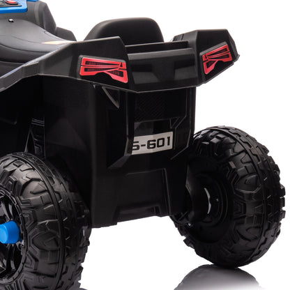 Electric Quad for Kids 12V Children's Quad with 4-Wheel Suspension, MP3 Music Player, Kids Vehicle with Headlights, Forward and Reverse Gear, for 3-5 Years Old Kids, 5 km/h, Metal, Blue