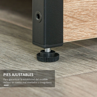 Bookshelf with Multiple Open Shelves and Double Door Bookcase with Metal Frame for Office Living Room 80x35x97 cm Natural Wood