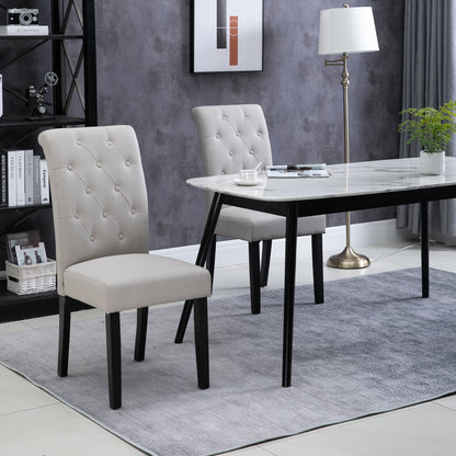 Set of 2 Dining Chairs Kitchen Chair High Comfort Wooden Legs Lin 47 x 61 x 101 cm