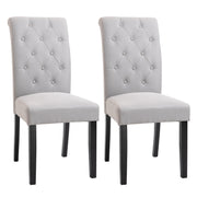Set of 2 Dining Chairs Kitchen Chair High Comfort Wooden Legs Lin 47 x 61 x 101 cm