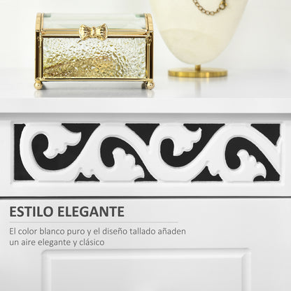 White Storage Cabinet with 3 Drawers for Kitchen Dining Room Living Room Bedroom Bathroom 29.8x29.8x68.5 cm