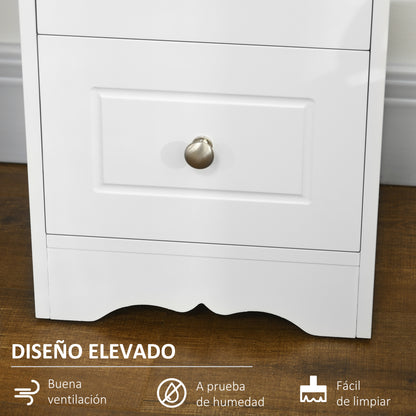 White Storage Cabinet with 3 Drawers for Kitchen Dining Room Living Room Bedroom Bathroom 29.8x29.8x68.5 cm