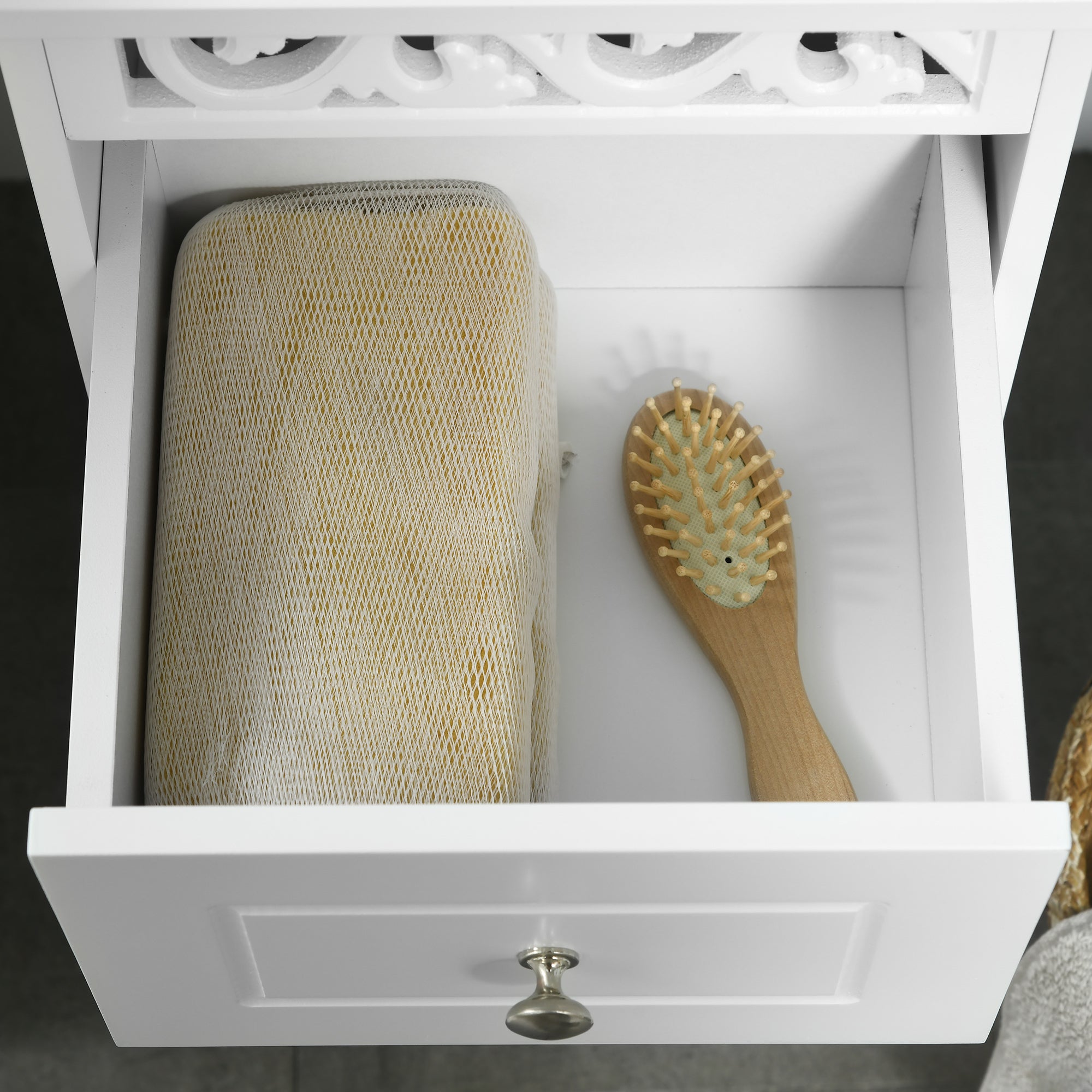 White Storage Cabinet with 3 Drawers for Kitchen Dining Room Living Room Bedroom Bathroom 29.8x29.8x68.5 cm