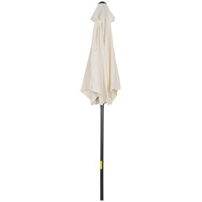 Garden Umbrella 2x2 m with Air Vent, Outdoor Umbrella with 6 Aluminum Ribs and 160 g/㎡ Polyester Cover, for Yard, Terrace, and Balcony, Cream