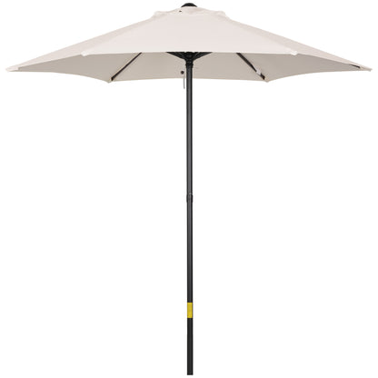 Garden Umbrella 2x2 m with Air Vent, Outdoor Umbrella with 6 Aluminum Ribs and 160 g/㎡ Polyester Cover, for Yard, Terrace, and Balcony, Cream