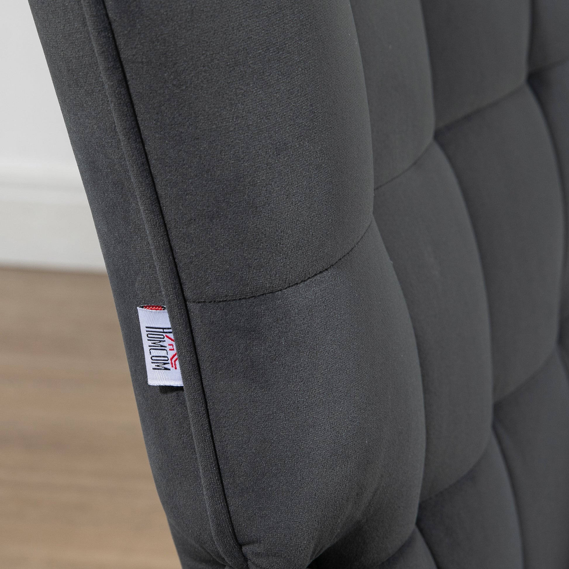 Wingback Chair with Footstool Armchair Lounge Chair with Velvet Look, Modern Recliner, TV Chair, Upholstered Chair for Living Room, Bedroom, Dark Gray