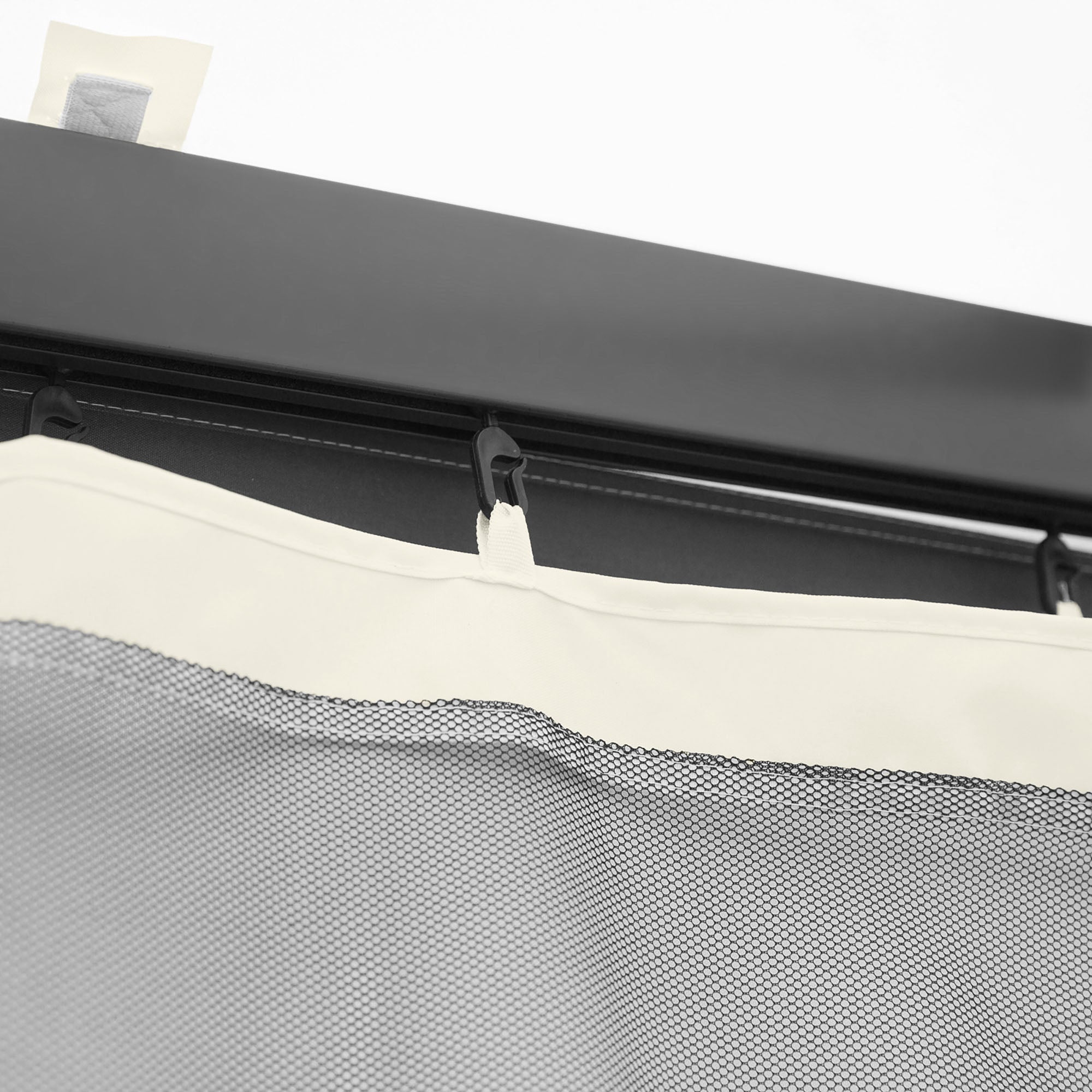 Mosquito Nets for Gazebo/Canopy/Pavilion 3 x 3 m - Set of 4 Zippered Panels + Attachment Hooks - Polyester/Nylon