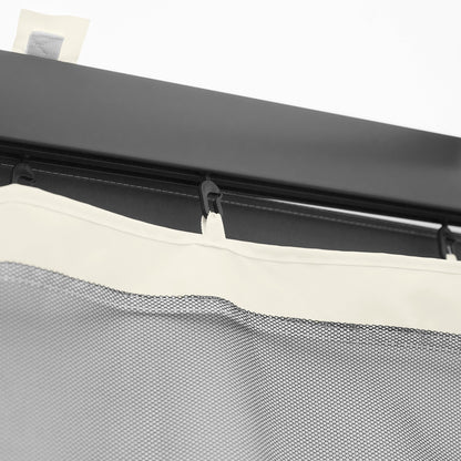 Mosquito Nets for Gazebo/Canopy/Pavilion 3 x 3 m - Set of 4 Zippered Panels + Attachment Hooks - Polyester/Nylon