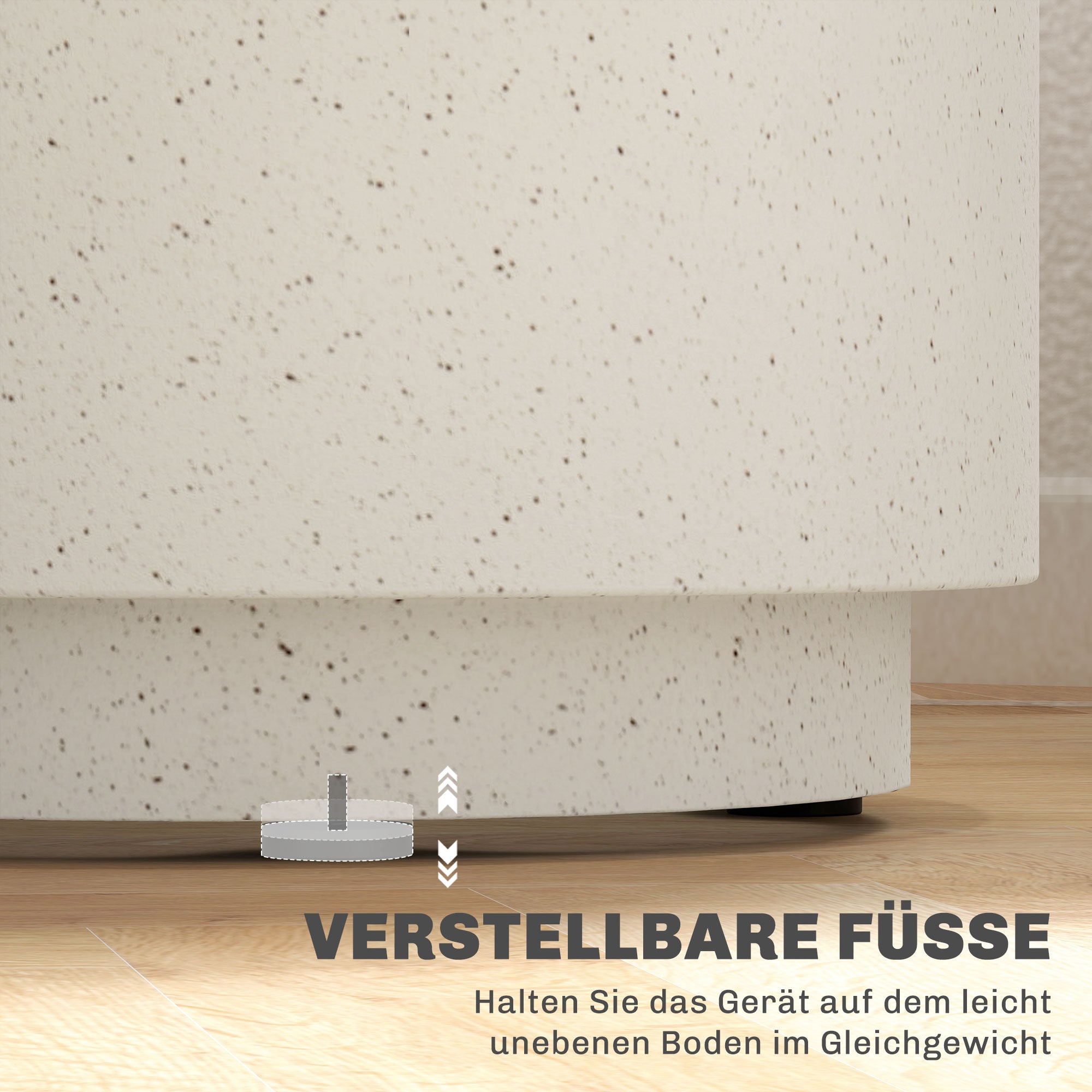 Side Table Living Room Table with Stone Look, Coffee Table, End Table, Coffee Table for Living Room, Garden Ø37 x 43 cm, Cream White