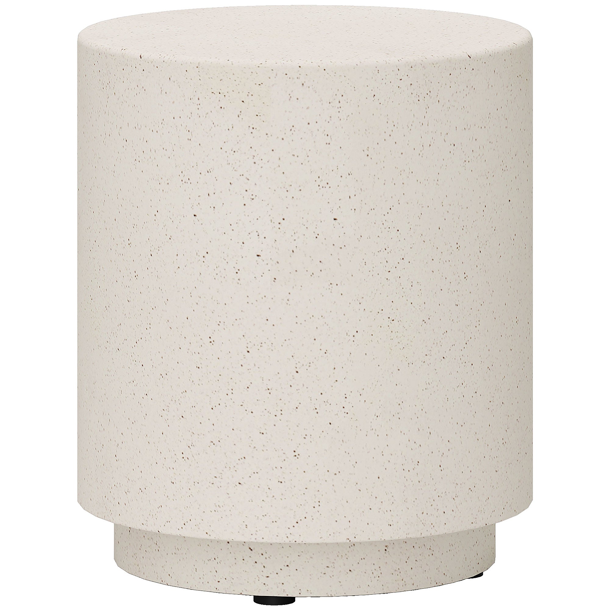 Side Table Living Room Table with Stone Look, Coffee Table, End Table, Coffee Table for Living Room, Garden Ø37 x 43 cm, Cream White