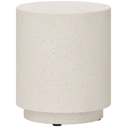 Side Table Living Room Table with Stone Look, Coffee Table, End Table, Coffee Table for Living Room, Garden Ø37 x 43 cm, Cream White