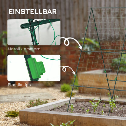 Metal Trellis for Climbing Plants Green, Rust-Free, 180x100x180cm, Arch for Roses, Garden Trellis for Tomatoes, Vegetables, Flowers, Climbing Plants
