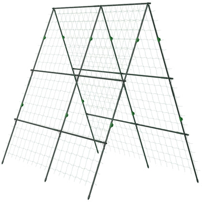 Metal Trellis for Climbing Plants Green, Rust-Free, 180x100x180cm, Arch for Roses, Garden Trellis for Tomatoes, Vegetables, Flowers, Climbing Plants