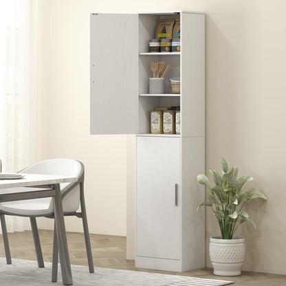 Bathroom Cabinet Tall Narrow Cupboard with 2 Doors, Adjustable Shelves for Bathroom, Living Room 40 x 35 x 180 cm White