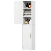 Bathroom Cabinet Tall Narrow Cupboard with 2 Doors, Adjustable Shelves for Bathroom, Living Room 40 x 35 x 180 cm White