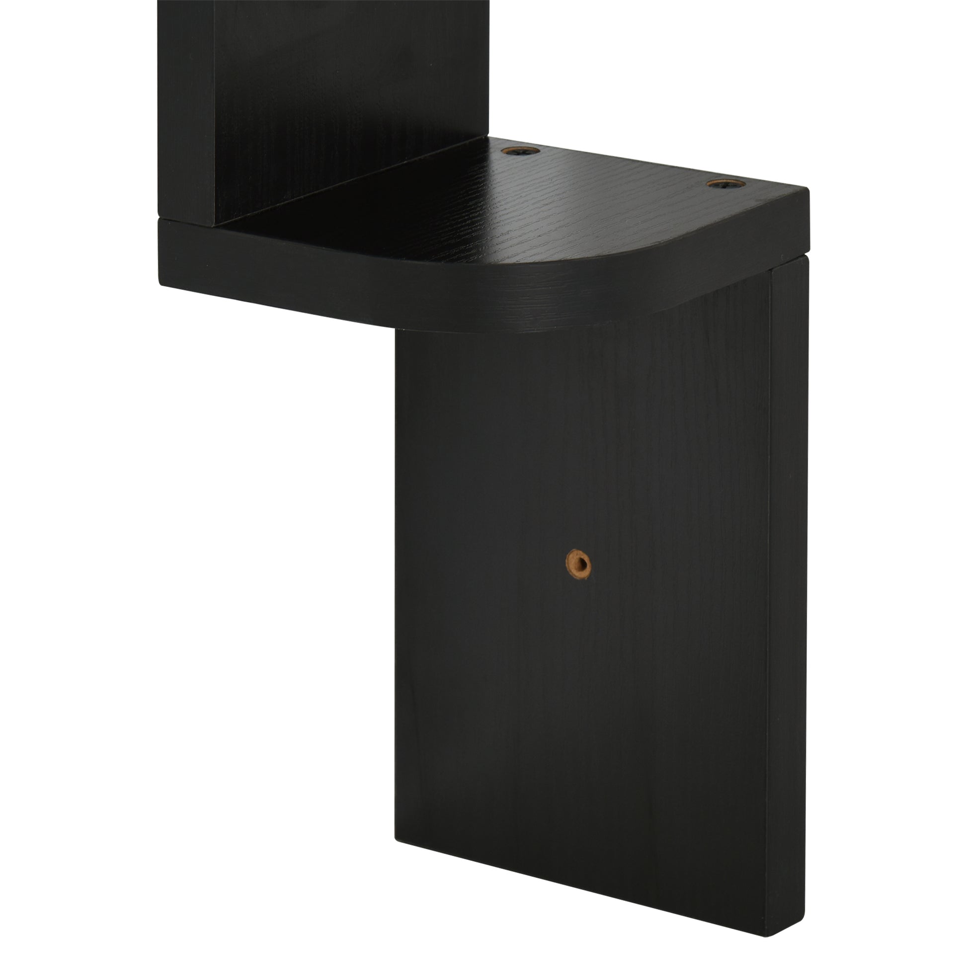 5-Tier Zigzag Wall-Mounted Corner Shelf Height 120 cm Black Wood
