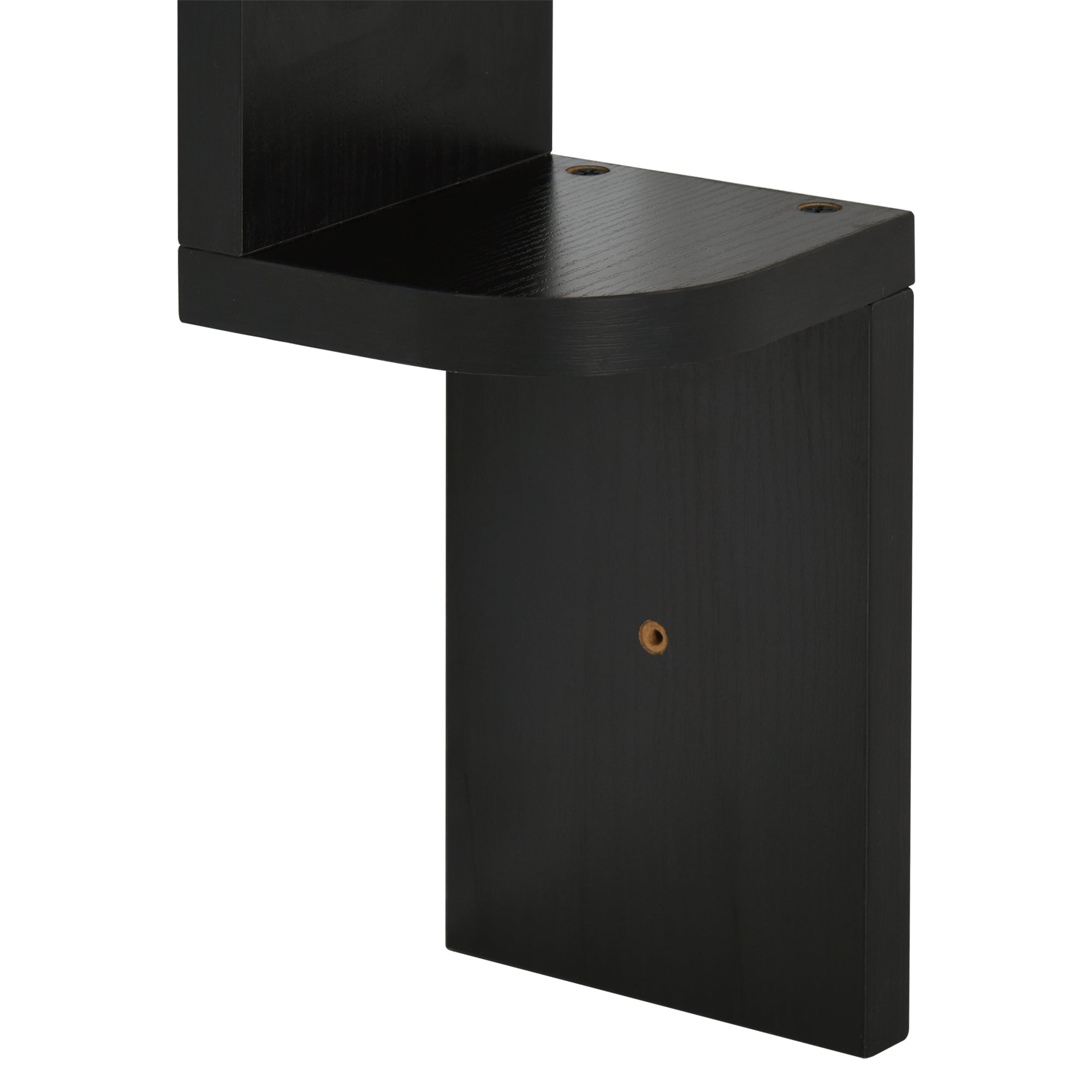 5-Tier Zigzag Wall-Mounted Corner Shelf Height 120 cm Black Wood