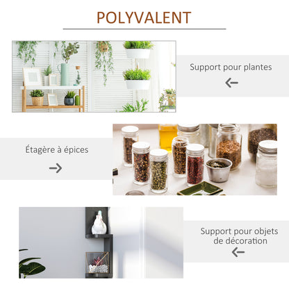 5-Tier Zigzag Wall-Mounted Corner Shelf Height 120 cm Black Wood