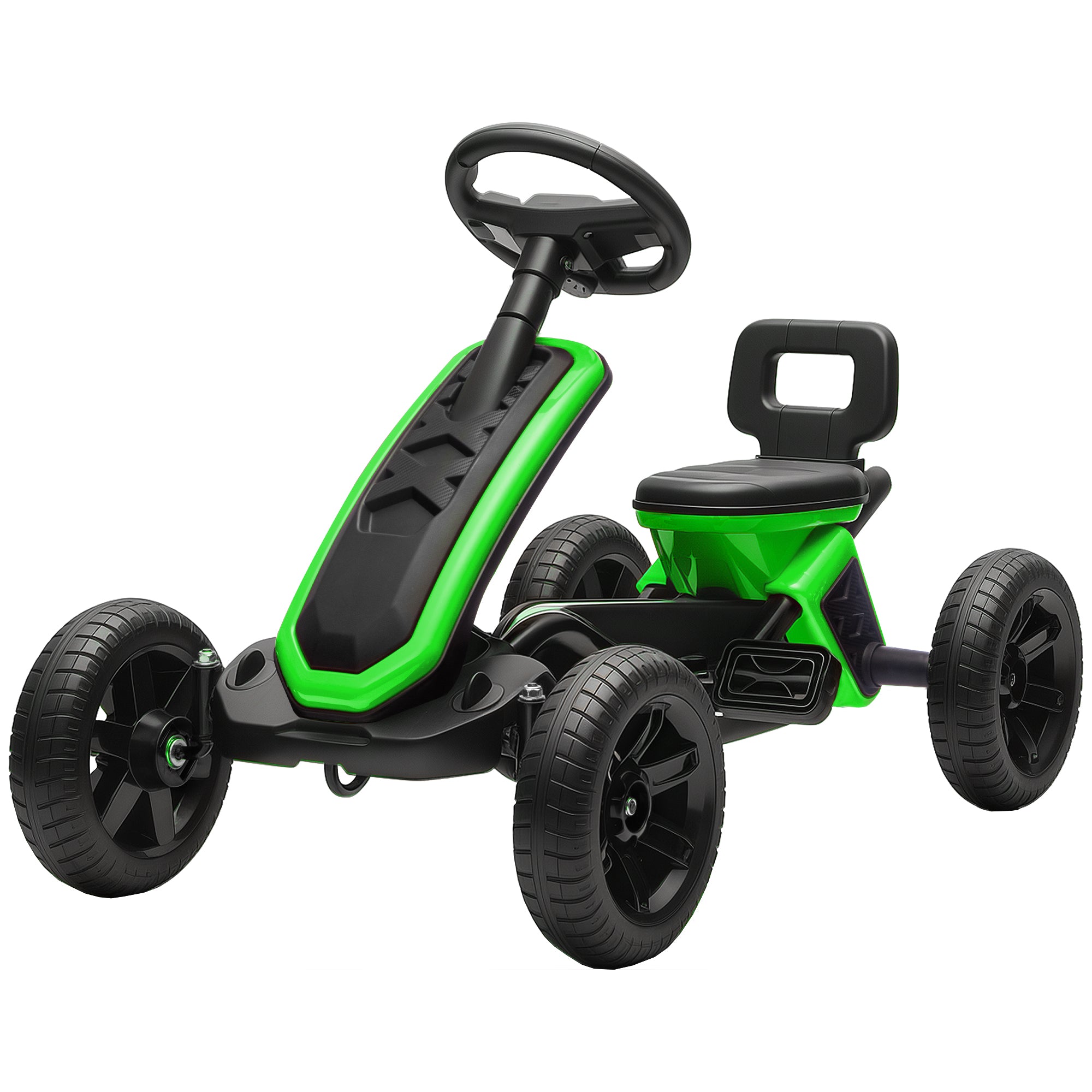 Pedal Kart — EVA Anti-Slip Wheels, Metal Frame, 66 lb Capacity, Ages 2–5, Green