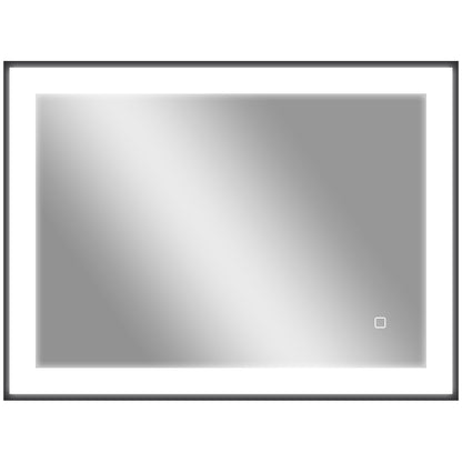 Bathroom Mirror with LED Light 80x60 cm Wall Mirror with 3 Light Colors Anti-fog Function Memory Function Touch Switch Horizontal/Vertical IP44