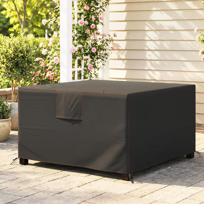 Patio Furniture Cover — Winterproof, Waterproof, Anti-UV, 420D Oxford, Windproof, Square 125 x 125 x 74 cm (Black)