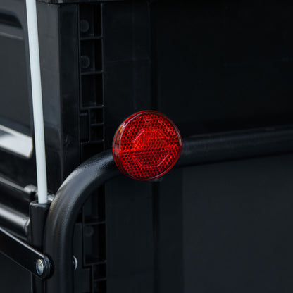 Bike Trailer with Removable and Foldable 65L Storage Box, Safety Reflectors and Tires, Max Load 40KG, Black