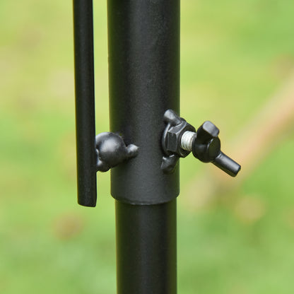 Bird Feeding Station Set made of Steel Height 208 cm including 4 Hooks Bird Bath Feeding Dish Complete Birdseed Bird Feeder Station Black