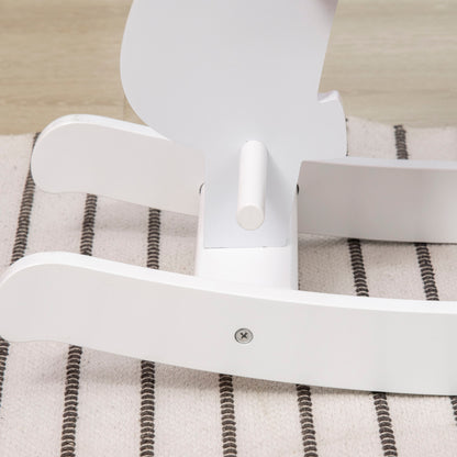 Rocking Horse for Children 1-3 Years Wooden Rocking Horse with Handlebar and Pedals Load 50 kg 68x27x46.5 cm White and Pink