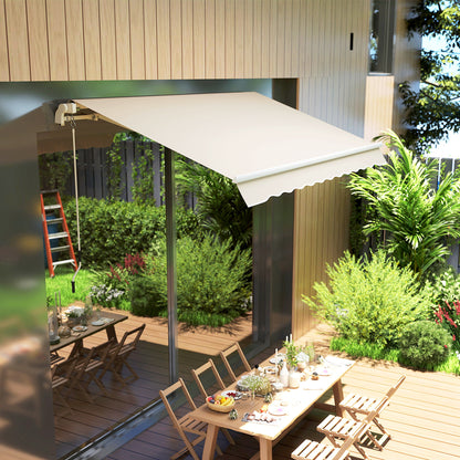 Replacement Canvas Awning - Soft Wave Valance - High Density 280 g/m² Anti-UV Polyester Cream color 2.82L x 2.4W (protrusion) m