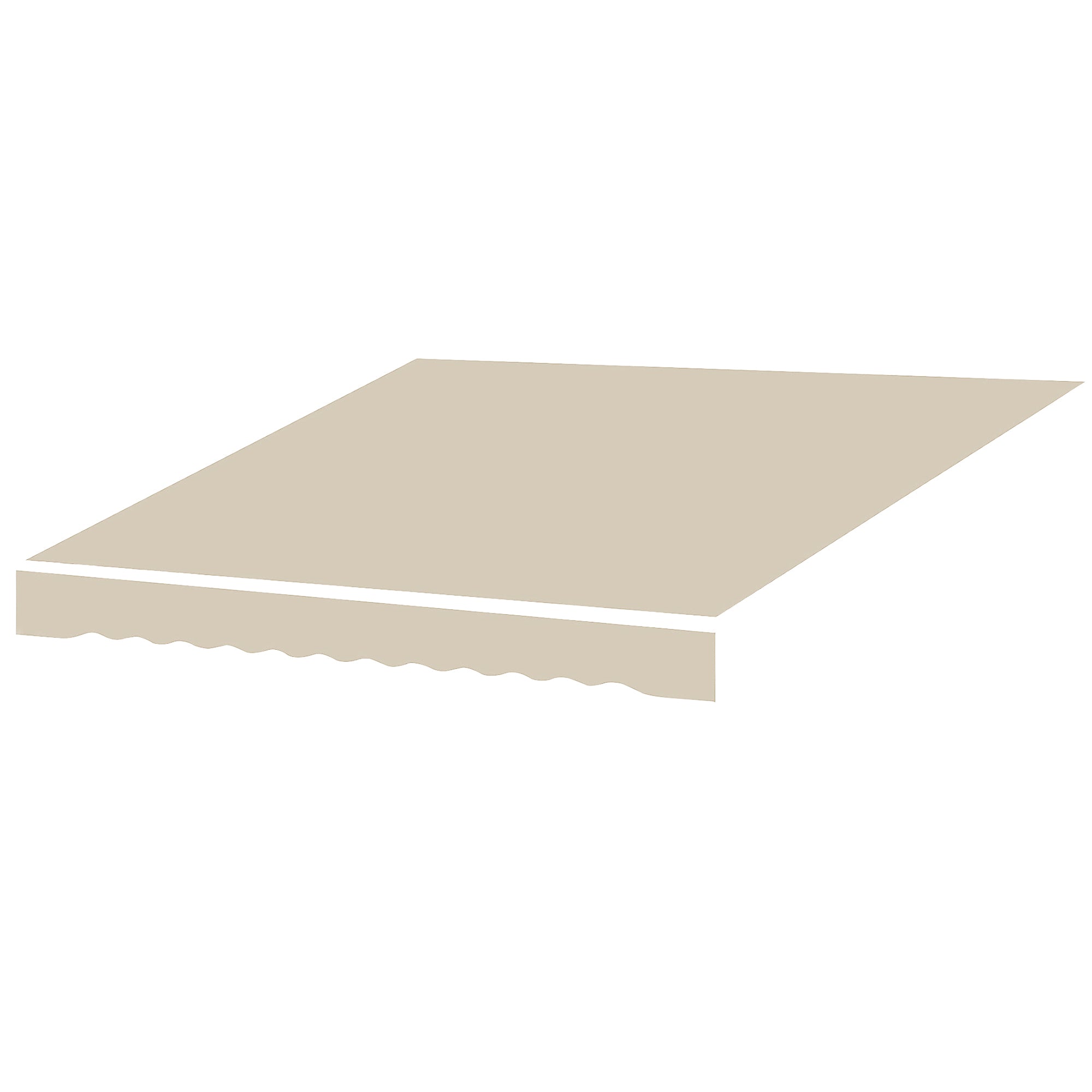 Replacement Canvas Awning - Soft Wave Valance - High Density 280 g/m² Anti-UV Polyester Cream color 2.82L x 2.4W (protrusion) m