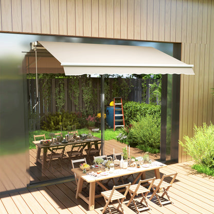 Replacement Canvas Awning - Soft Wave Valance - High Density 280 g/m² Anti-UV Polyester Cream color 2.82L x 2.4W (protrusion) m