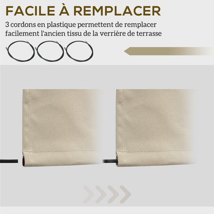Replacement Canvas Awning - Soft Wave Valance - High Density 280 g/m² Anti-UV Polyester Cream color 2.82L x 2.4W (protrusion) m