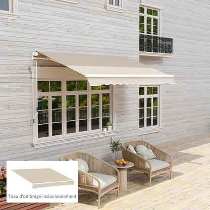 Replacement Canvas Awning - Soft Wave Valance - High Density 280 g/m² Anti-UV Polyester Cream color 2.82L x 2.4W (protrusion) m
