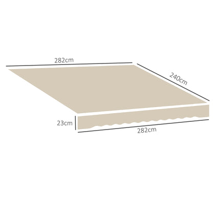 Replacement Canvas Awning - Soft Wave Valance - High Density 280 g/m² Anti-UV Polyester Cream color 2.82L x 2.4W (protrusion) m
