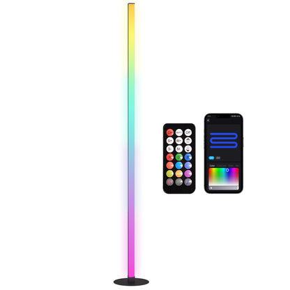 Floor Standing Lamp, RGBIC LED Floor Lamp with APP and Remote Control, Music Sync, 16 Million Colors, Scene Modes and Timer, for Living Room, Bedroom, Playroom, White