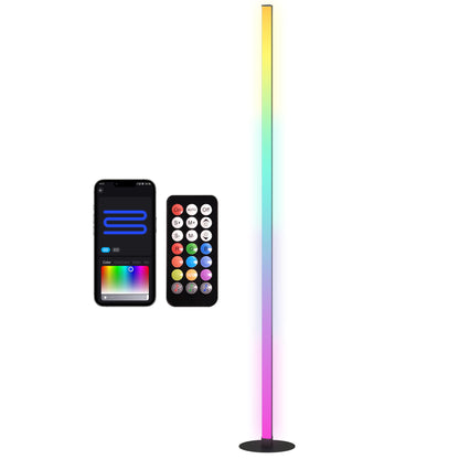 Floor Standing Lamp, RGBIC LED Floor Lamp with APP and Remote Control, Music Sync, 16 Million Colors, Scene Modes and Timer, for Living Room, Bedroom, Playroom, White