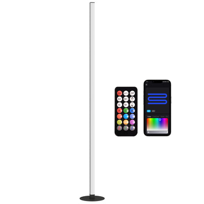Floor Standing Lamp, RGBIC LED Floor Lamp with APP and Remote Control, Music Sync, 16 Million Colors, Scene Modes and Timer, for Living Room, Bedroom, Playroom, White