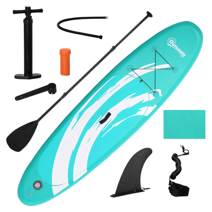 Inflatable Paddle Board 300x76x15 cm Stand Up Paddling Board with Adjustable Paddle Non-Slip Deck Pump and Blue Carry Bag