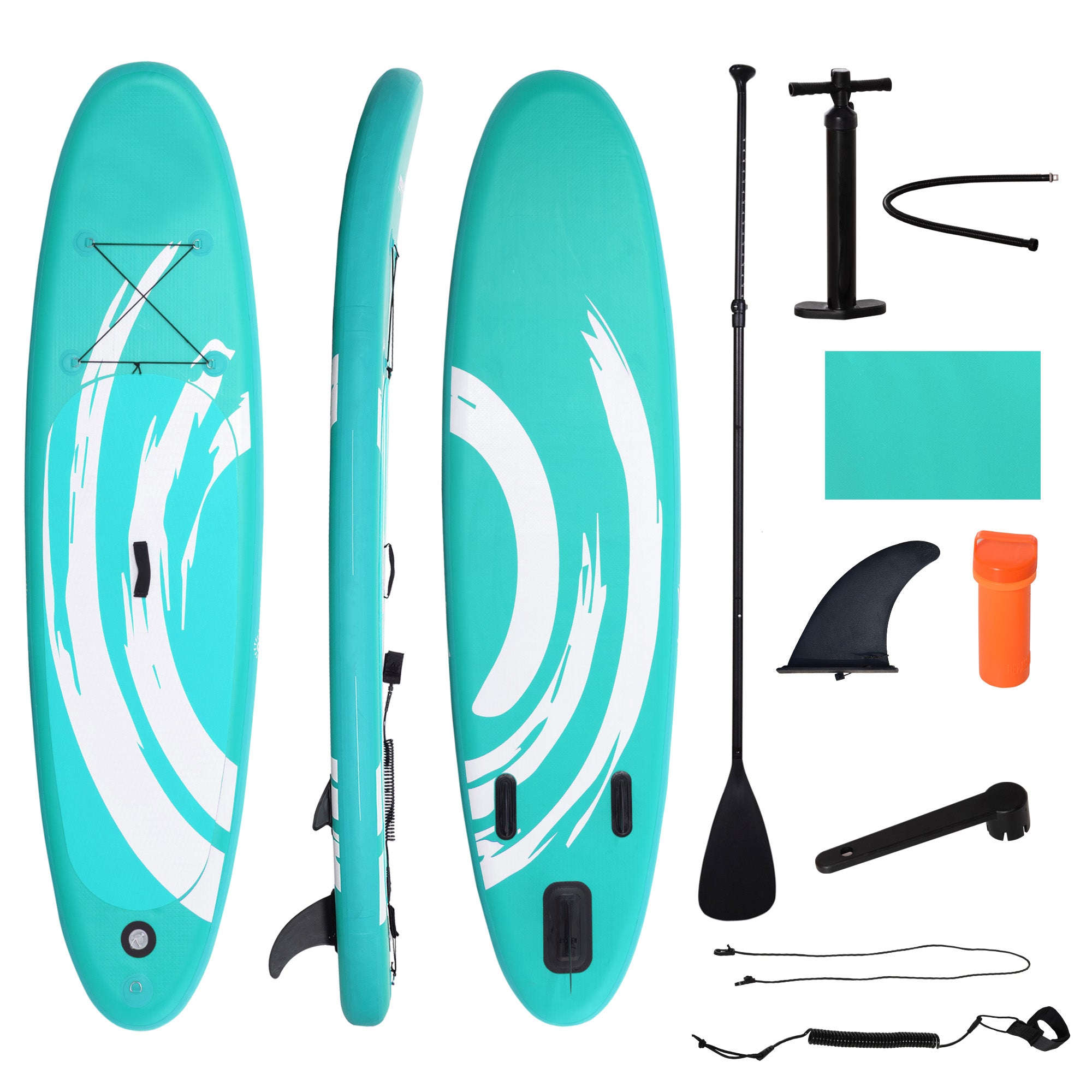 Inflatable Paddle Board 300x76x15 cm Stand Up Paddling Board with Adjustable Paddle Non-Slip Deck Pump and Blue Carry Bag