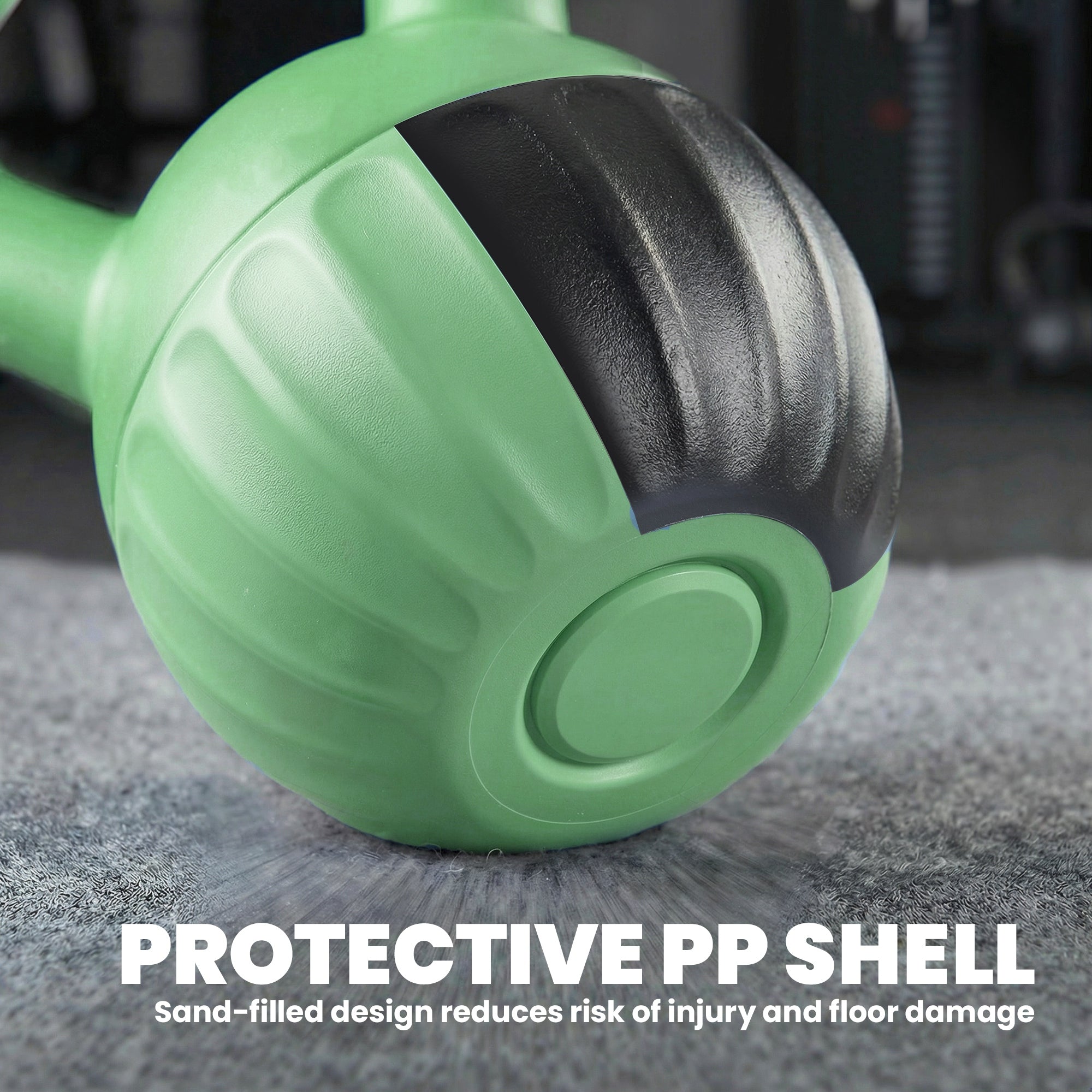 SPORTNOW Kettlebell 10 kg (22 lb) Sand-Filled Weight for Home Strength Training — Green