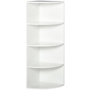 Corner Bookshelf 4 Wall Shelves Wood 39.5x39.5x120cm White