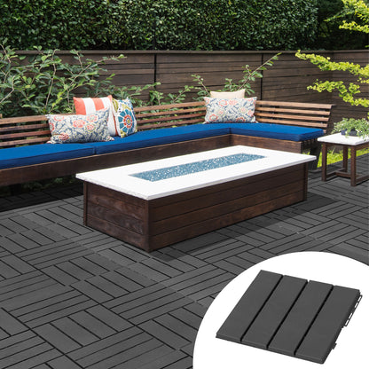 Terrace Tiles 30 x 30 cm 9 Pieces 0.81㎡ Click Tiles Balcony Tiles with Click System Drainage Function Floor Covering Tile for Terrace Balcony Black