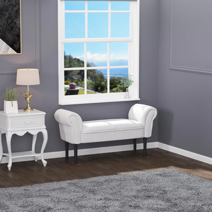 Bed Bench, Upholstered Bench, Seating Bench, Hallway Bench for Bedroom, up to 130 kg Load Capacity, Canvas Fabric, Grey, 102 x 36 x 51 cm