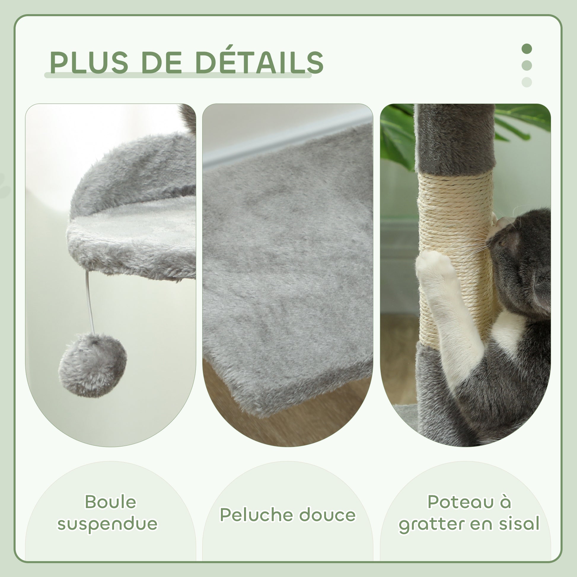 Multi-Equipment Cat Tree Scratching Posts Scratchers Platforms Hideaway Rope Toys 40L x 40W x 114H cm Gray