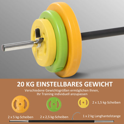 20kg Dumbbell Set Metal Dumbbells with Connecting Rod Non-Slip Grip Barbells Workout Dumbbell Weights Set for Home