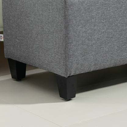 Upholstered Storage Bench Chest Bench Hallway Bedroom Living Room Linen-like Polyester Rubberwood Light Gray 100 x 40 x 44 cm