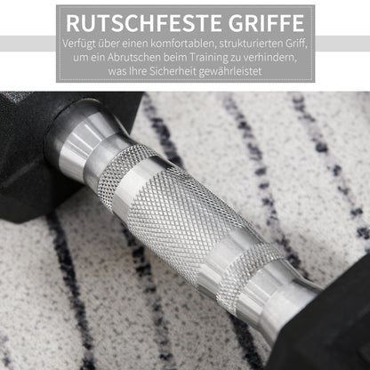 Dumbbell Set, 2 Pack Dumbbells with Knurled Handle, Cast Iron Dumbbell Set, 2 x 8 kg, Dumbbells for Men and Women, Dumbbell Set for Home, Gym, Strength Training